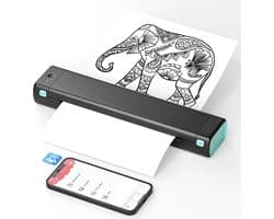 Tattoo Stencil Printer - Tattoo printer - Thermische printer - thermal printer - Zwart / Groen - Incl. 5x tattoo papier + opbergzak