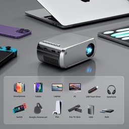 Equivera Mini Beamer - Draagbare Beamer - Beamer - Mini Beamer Projector - Projector - Mini Projector — thumbnail 4