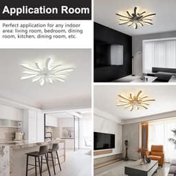 Moderne Plafondventilator met Verlichting - Ø78cm - Dimbaar - 6 Snelheden - Omkeerbaar - Afstandsbediening/App Besturing - Perfect voor Slaapkamer en Woonkamer - Wit — thumbnail 2