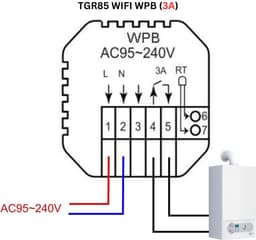 MKSS® Thermostaat voor cv - Draadloos met Wifi - Met App - Wit — thumbnail 5