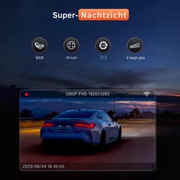 Dual Dashcam - Dashcam Voor Auto 1080p - Voor en Achter Camera – Inclusief 64GB SD-Kaart – Auto Camera Met Parkeerbewaking - Met Nachtzicht – G-Sensor — thumbnail 5