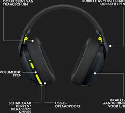 Logitech G435 LIGHTSPEED - Draadloze Gaming Headset - Bluetooth - PC, Mobile - Zwart — thumbnail 19