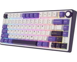Royal Kludge RKR75 - RGB Mechanisch Gaming Toetsenbord - Foam Touch - Hot Swappable Switch - Blackberry - Brown Switches - Inclusief Stofkap