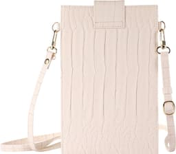 Stravo Kleine Crossbody Mobiele Telefoon Portemonnee voor Vrouwen - Stone 2# - Wit - Lichtgewicht Schoudertas met Creditcardvakken, Meisjes Steen Getextureerde Echte Leren Telefoontas voor iPhone/Samsung/Huawei/Google/etc Telefoon binnen 7 Inch — thumbnail 4