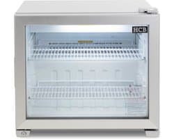 HCB® - Professionele Horeca Glasdeur koelkast - 55 liter - 230V - Zuinige koeling met glazen deur - Flessenkoelkast - Drankenkoelkast - 53x62x55 cm (DxBxH) - 35 kg - Frigo - 7652