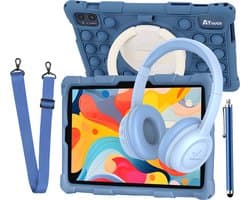 ATouch Combipakket - Kindertablet Tab 10 Pro + Kinderkoptelefoon - Volumebegrenzing - 128GB+64SD - Vanaf 3 jaar - Navy