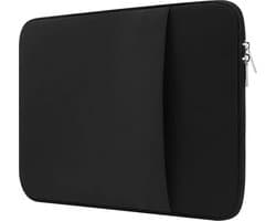 laptophoes met extra vak - 14 inch - zwart - soft case - laptop hoes - Schokbestendig - Krasbestendig - Laptoptas - laptop sleeve - laptop case - laptop cover - laptophoes 14 inch - 14 inch
