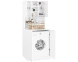 Wasmachine ombouw - Kast - Opbouwmeubel - Verhoger - Wasmachine meubel - Opbergkast - Hout - Wit