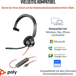 HP Poly Blackwire C3310-M – On-ear headset – Mono – Zwart – Ruisonderdrukking — thumbnail 3