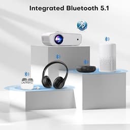 Mini Beamer - 8500 Lumen - Bluetooth Audio - Input tot 1080P - Projector - Mini Projector - HDMI - USB - Wit - Smartphone - Zoomfunctie - Draagbaar - Ingebouwde speaker — thumbnail 4