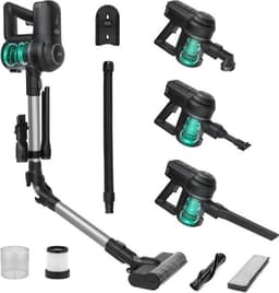 Luxe Steelstofzuiger – Draadloos – Stofzuiger zonder Zak – Op Accu – Met Kruimeldief – Snoerloos Best Verkocht – 6 Mondstukken – HEPA – 280W — thumbnail 1