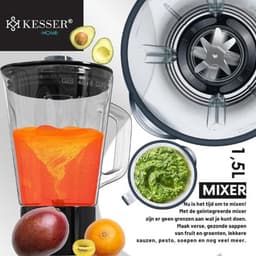 Luxe Keukenrobot – 3 in 1 Keukenmachine – Foodprocessor – Keukenmixer – Worstenmaker – Snijmachine – Raspen – Deegmachine – 1.5L – 1700W – Zilver — thumbnail 5