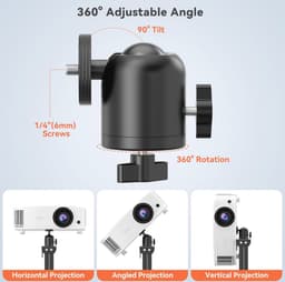 360 Graden Draaibare Projectorhouder - Universele Plafondbeugel voor Mini Projectoren — thumbnail 4