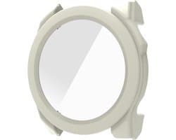Beschermende watch case screen protector - hoesje met gehard glas - geschikt voor Garmin Fenix 8 (51 mm) - ivoorkleurig