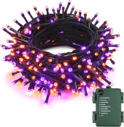Halloween lichtketting 10m met 100 LED's - Oranje en Paars - Perfect voor Binnen en Buiten - Waterdicht met 8 Verlichtingsmodi — thumbnail 1