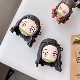 Enluxe Geschikt voor AirPods Nezuko Kamado Case - Geschikt voor AirPods Pro 1 & 2 - Anime-Inspiratie met Duurzame Bescherming en Draadloos Opladen Compatibel — thumbnail 3