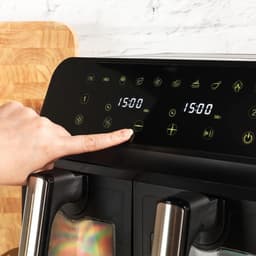 Equivera Dubbele Airfryer - Dubbele Mand - Dual Cook - Heteluchtfriteuse - Verschillende Programma's - Dual Zone - Mega — thumbnail 4