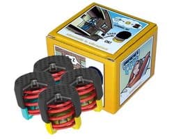 Soleco trillingsdemperset Geel 50-80kg M8 (2x Geel + 2x Blauw)