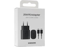 Samsung Universele USB-C adapter/oplader - Snellader 25W - Zwart - met kabel