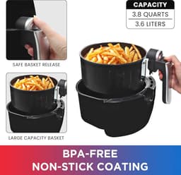 Air Fryer 3.6L met 7 Voorgeprogrammeerde Menu's en Touchscreen — thumbnail 6