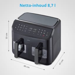XXL Heteluchtfriteuse met 2 Kamers en 8,7 Liter Capaciteit – 9 Automatische Programma's en Kijkvenster — thumbnail 10