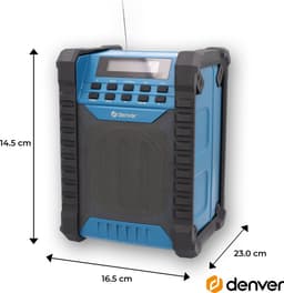 Denver Bouwradio DAB+ met Bluetooth - met Accu - AUX (meegeleverd) - FM - USB-C - Waterdicht - Bouw Radio – Noodradio — thumbnail 2
