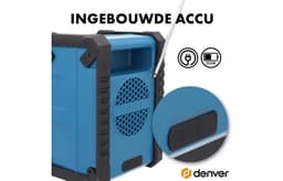 Denver Bouwradio DAB+ met Bluetooth - met Accu - AUX (meegeleverd) - FM - USB-C - Waterdicht - Bouw Radio – Noodradio — thumbnail 4