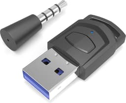 Provium Bluetooth 5.0 audio adapter transmitter - draadloze headset 3.5mm aux verbinding - voor o.a. laptop - PS4 en headset - zwart — thumbnail 1