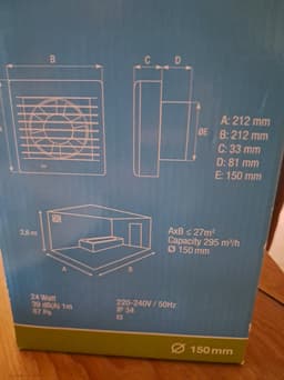 Originial Inbouwventilator - 150mm — thumbnail 2