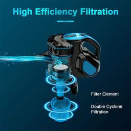 Bedrade Stofzuiger I5 Handheld Stick Vacuüm - 18Kpa 600W Krachtige Zuigkracht, Stofzuiger zonder Zak, Draadloze Vacuüm Cleaner voor Huishoudelijke Reiniging — thumbnail 4