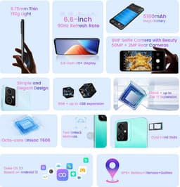 Smartphone Oscal C70 - 128GB - Zwart - Dual SIM — thumbnail 2