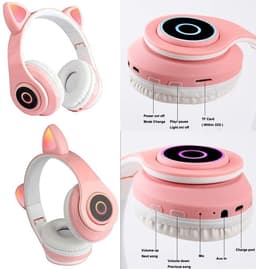 Mogi Products-Draadloze Kinder Hoofdtelefoon -Kattenoortjes-Met Led-Koptelefoon Kinderen — thumbnail 4