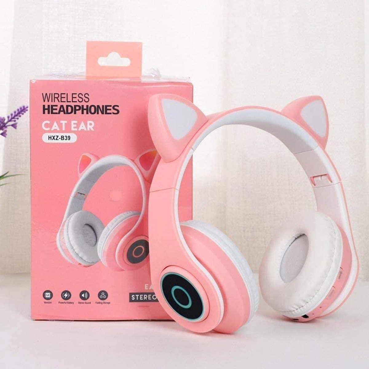 Mogi Products-Draadloze Kinder Hoofdtelefoon -Kattenoortjes-Met Led-Koptelefoon Kinderen — afbeelding 1