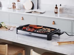 Elektrische barbecue, tafelgrill, elektrisch met TÜV & GS, 2200 watt, 4 – 8 personen, barbecue, tafelgrill, indoor XXL teppanyaki grillplaat, grills tepaniaky, elektrische grillplaat voor balkon — thumbnail 3