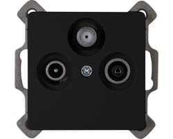KOPP - Televisie/Radio/Satelliet Contactdoos - Wandcontactdoos Coax - Paris - Inbouw - Mat Zwart