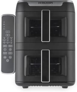 Dubbele Lade Airfryer - Verticale Airfryer - Maaltijden Bereiden - Koken op 4 Niveaus - 9L Capaciteit - Zwart — thumbnail 1