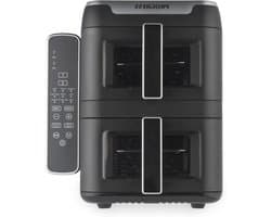 Dubbele Lade Airfryer - Verticale Airfryer - Maaltijden Bereiden - Koken op 4 Niveaus - 9L Capaciteit - Zwart
