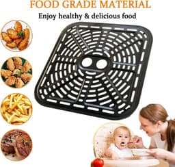 Airfryer Crisper Plate - Grill Pan Tray - Crispy Food Maken - Dubbele Laag Coating - 22.86 x 22.86 cm — thumbnail 4