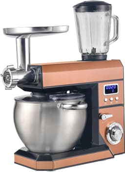 Swiss Haus® KM2285BG Keukenmachine - 1500W Keukenrobot – 8.5L RVS Mengkom – Met Blender 1.5L & Vleesmolen – Foodprocessor met Timer & LED Display – Koper — thumbnail 1