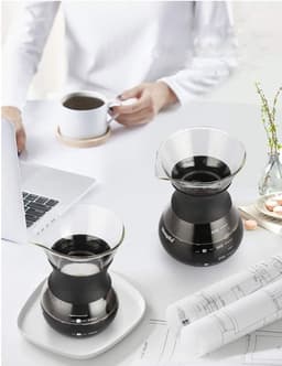 Pour Over Koffiezetapparaat Glas - Perfecte Smaak Zonder Filterpapier - Dubbele RVS Filter - Hittebestendig Borosilicaat Glas - Handmatige Koffiebereider Voor Thuis Reizen Camping - Coffee Dripper Filter Koffie Maker — thumbnail 3