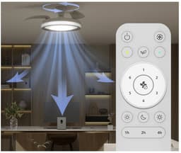 Philips Bliss Plafondventilator met ingebouwde LED-lamp - 3 Intrekbare bladen, diameter: 106cm - 4500 Lumen - Instelbaar wit licht van 2700K tot 6500K - Dimbaar tot 5% - Afstandsbediening - Wit met glinstering — thumbnail 5