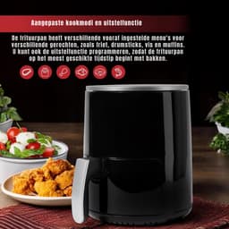 YOR® Mini airfryer - Airfryer - Airfryer klein - Zilver - 28cm x 22cm x 29cm — thumbnail 11