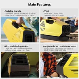 Mobiele Airconditioner – Draagbare Airco – Outdoor Koeling – Compacte Klimaatbeheersing – Lichtgewicht 6,5 Kg – 2380 BTU - 43 dB Geluid – Meerdere Modi — thumbnail 1