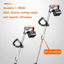 Elektrische Grasmaaier - Oplaadbare Grasmaaier - Tuinonderhoud - Lithium Batterij - 35 cm Snijbreedte - Oranje — thumbnail 4