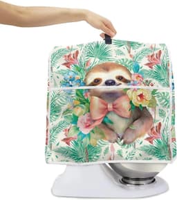 Mixerhoes Keukenmachine - Apparaathoes Standmixer - Keuken Organisatie - Met Opbergvak - L - Luiaard Palmblad Bloemen — thumbnail 1