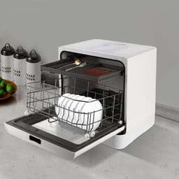 Mini Vaatwasser - Compacte Vaatwasser Tafelmodel - Appartement Keuken - Twee Watervoorzieningsmodi - 43 x 39 x 46 cm - Wit — thumbnail 1