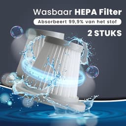 Draadloze Auto Stofzuiger - Handstofzuiger Nat Droog - Auto Interieur Reinigen - Met Blaasfunctie - 0.4 Liter - Grijs — thumbnail 2