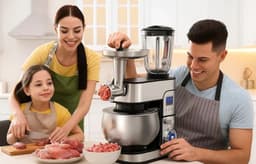 Swiss Haus® KM2206BG Keukenmachine 1300W – 6L RVS Mengkom – Keukenrobot met Timer & LED Display – Foodprocessor met Blender 1.5L & Vleesmolen – 6 Snelheden + Pulse – RVS — thumbnail 4