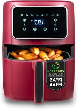 Heteluchtfriteuse - Airfryer - Gezond Koken - 8 Kookprogramma's - 6.9 Liter - Rood — thumbnail 1