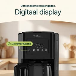 Koffiezetapparaat Filterkoffie 1.8L met Touch Display - 14 Koppen - Zwart - Vivid Green — thumbnail 3